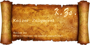 Keizer Zsigmond névjegykártya